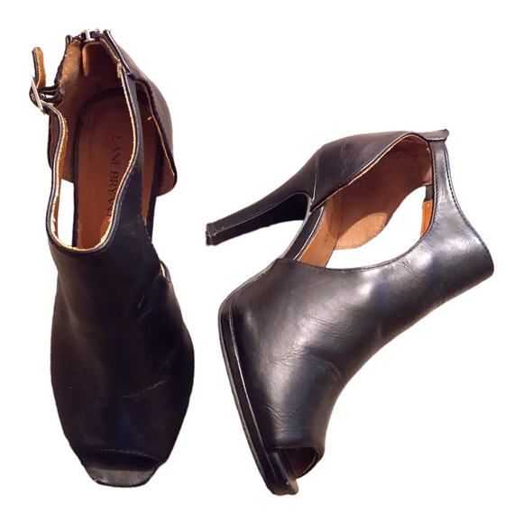 Lane Bryant Black Peep Toe Heels size 7 Wide Width - Picture 2 of 6
